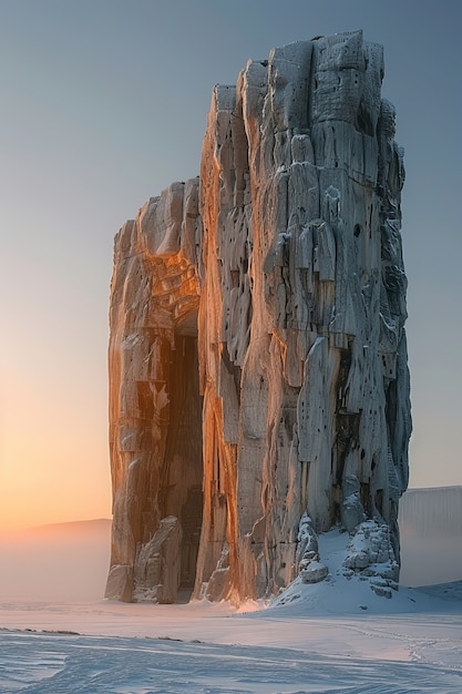 Free photo view of rock formations with nature landscape