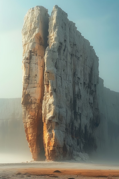 View of rock formations with nature landscape