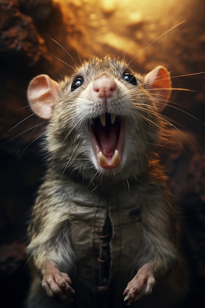 Free Photo view of rodent rat