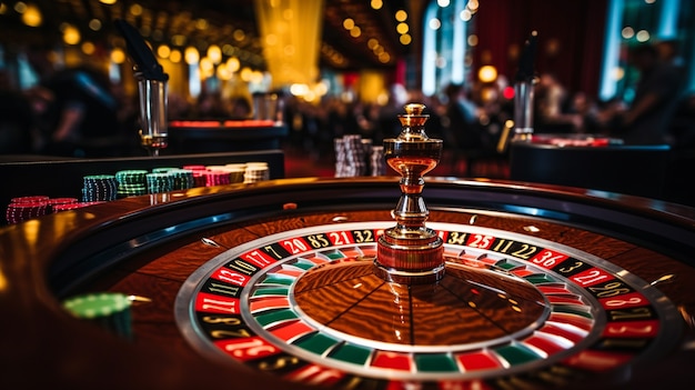 View of roulette game at a casino