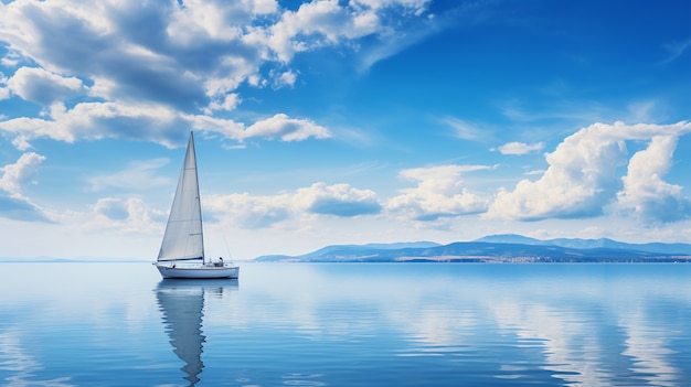 Free Photo view of sail boat on water