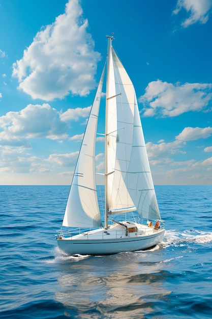 View of sailboat on water