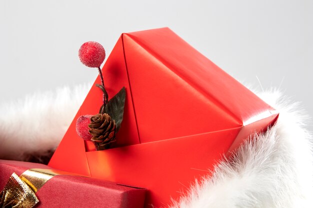 View of santa claus bag with presents