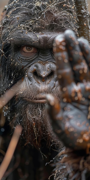 Free photo view of sasquatch creature in nature outdoors