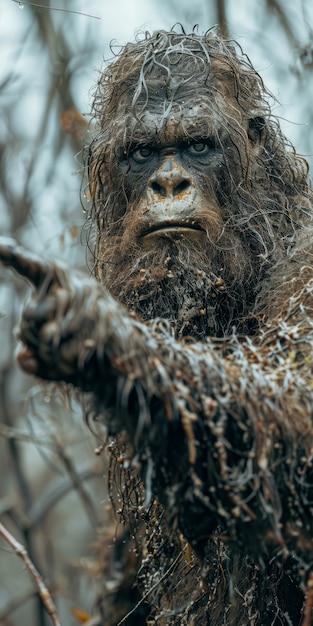 Free photo view of sasquatch creature in nature outdoors