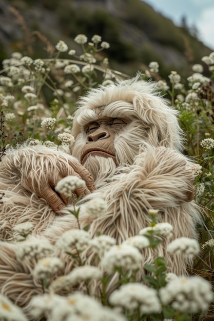 Free photo view of sasquatch creature in nature outdoors