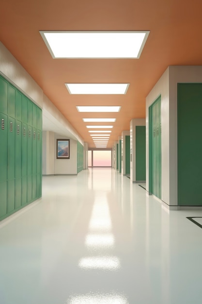 Free photo view of school hallway