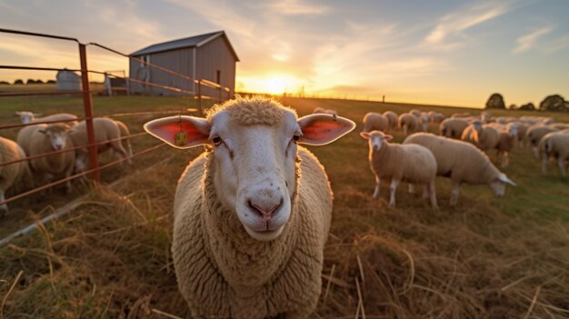 View of sheep outdoors in nature