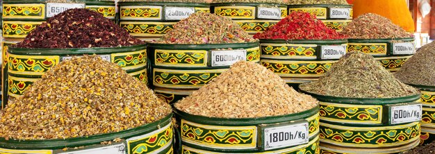 View of sices barrels in a shop in Marrakech