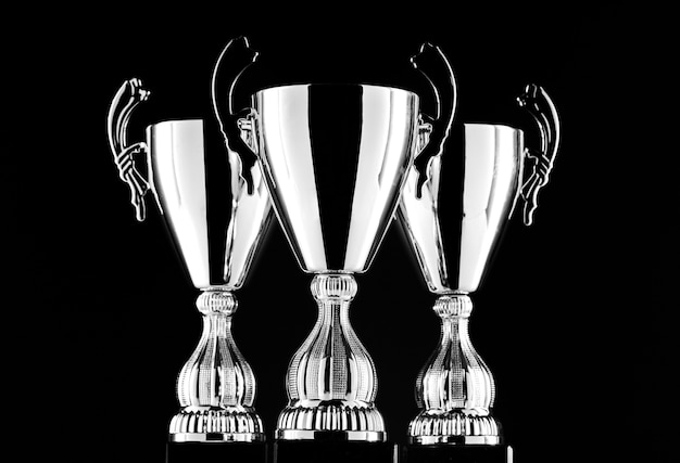 Free Photo view of silver cup trophies