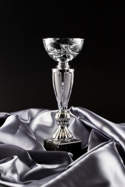 Free photo view of silver cup trophy