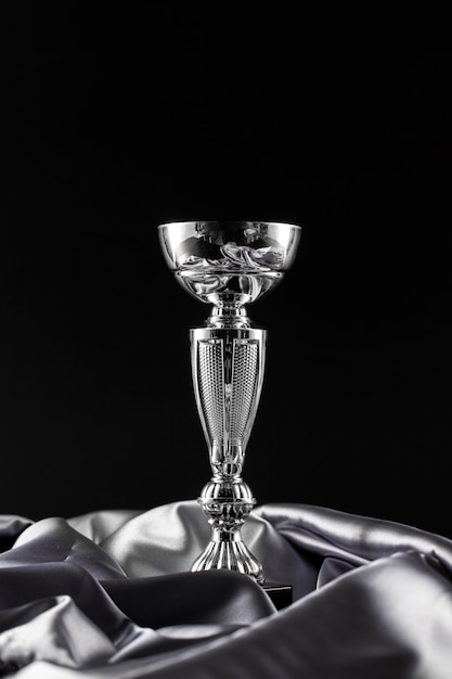 Free photo view of silver cup trophy