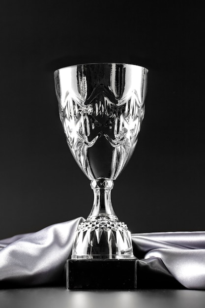 Free photo view of silver cup trophy