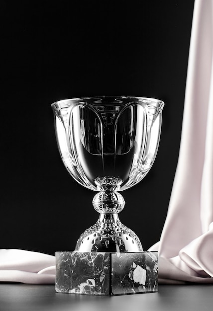 Free photo view of silver cup trophy