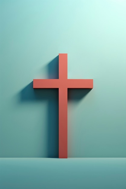 View of simple 3d religious cross