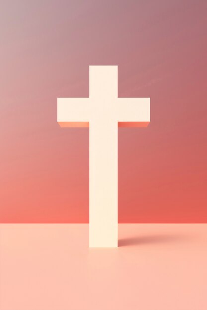 View of simple 3d religious cross