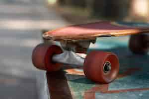 Free photo view of skateboard with wheels outdoors