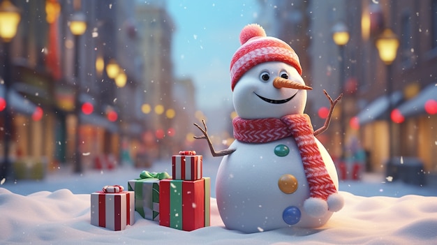 Free Photo view of snowman for christmas celebrations