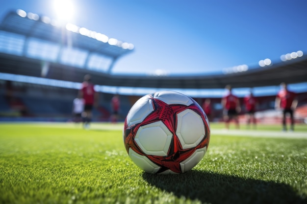 Free photo view of soccer ball on the field