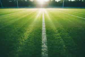 Free photo view of soccer field with grass