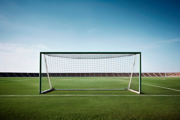 Free Photo view of soccer gate and field