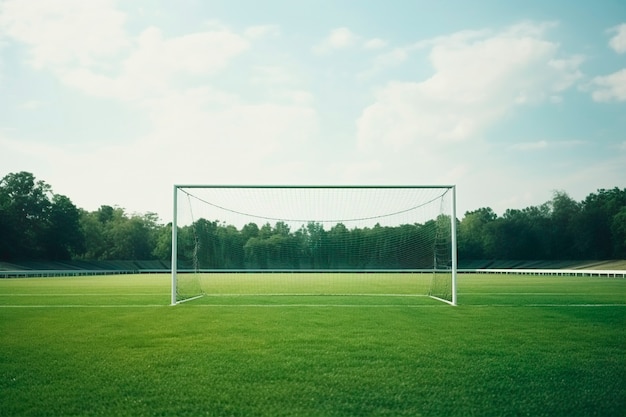 View of soccer gate and field