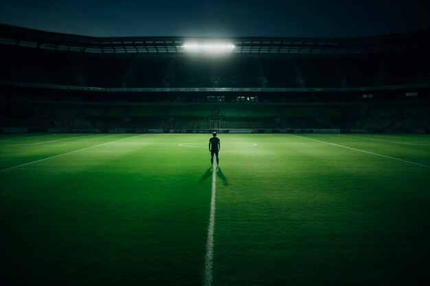 View of soccer player on field with grass