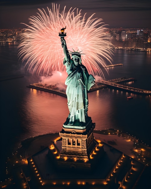 Free photo view of statue of liberty in new york city