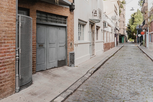 Free Photo view of a street in the city with houses