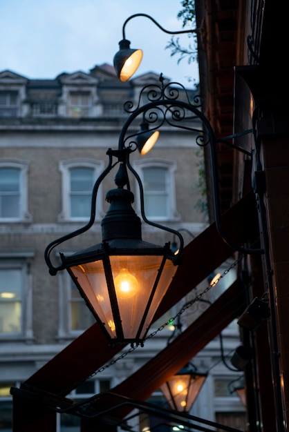 Free photo view of street lights in london city