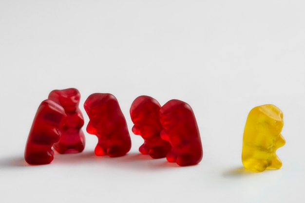 Free photo view of sweet and colorful gummy bears