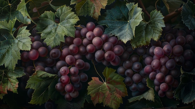 Free photo view of sweet and delicious red grapes