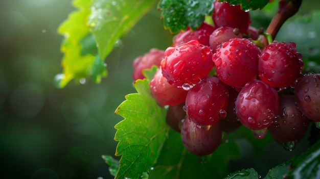 Free Photo view of sweet and delicious red grapes