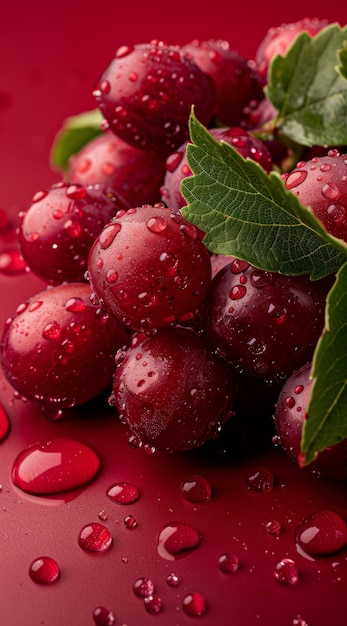 View of sweet and delicious red grapes