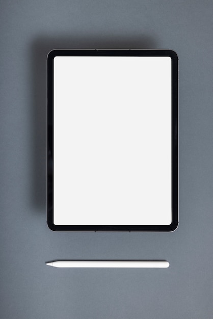 Above view tablet with minimal display