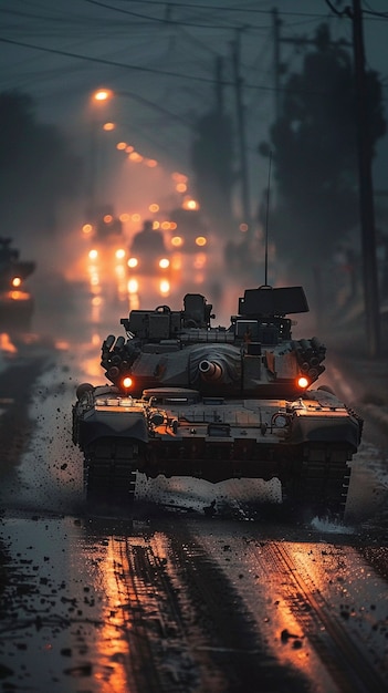 Free photo view of tank used in combat and war time