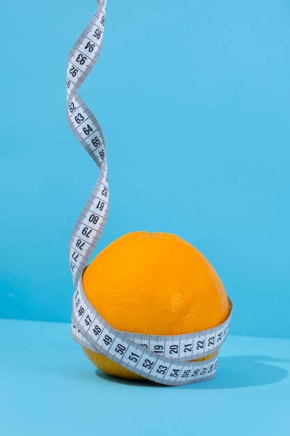 Free photo view of tape measure with orange