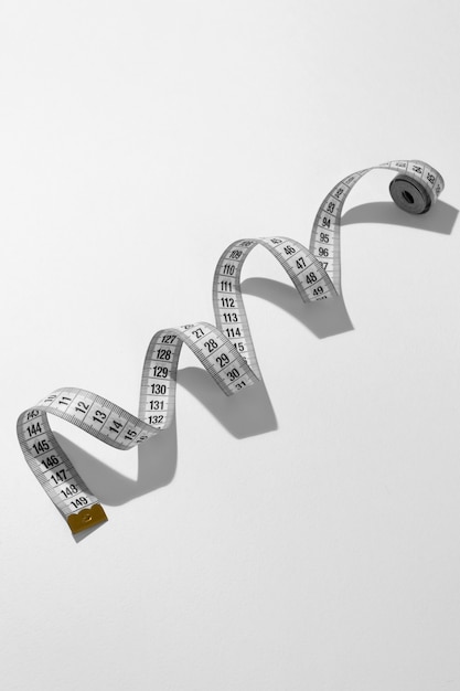 Free photo view of tape measurement with centimeters as units of length