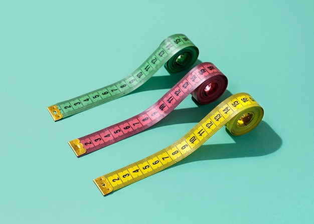 Free photo view of tape measurement with centimeters as units of length