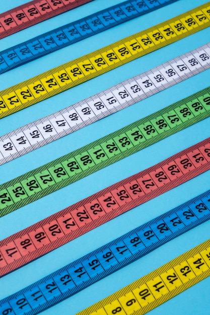 Free photo view of tape measurement with centimeters as units of length