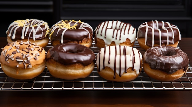 Free Photo view of tasty sweet glazed donuts