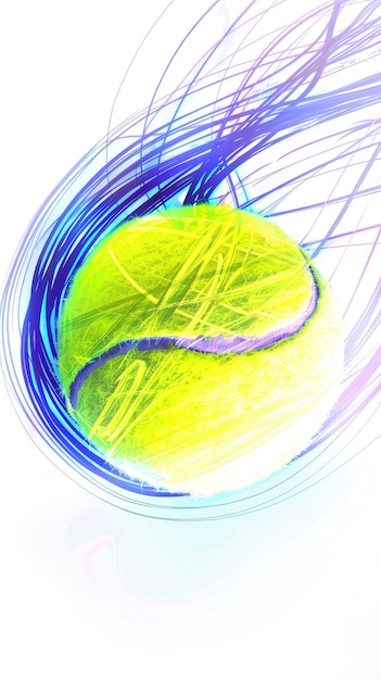 Free Photo view of tennis ball with digital art effect