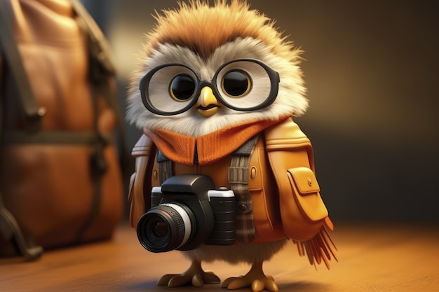 Free Photo view of three dimensional animated cartoon bird