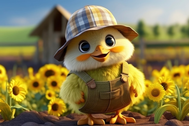 Free Photo view of three dimensional animated cartoon bird