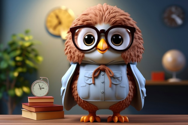 Free Photo view of three dimensional cartoon animated bird