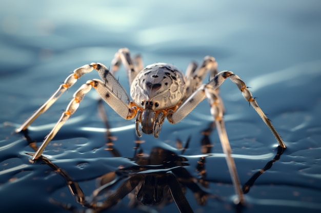 Free Photo view of three-dimensional spider with legs and chelicerae