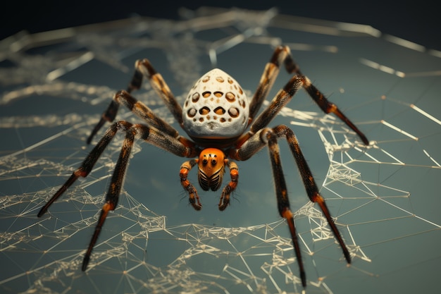 Free Photo view of three-dimensional spider with legs and chelicerae