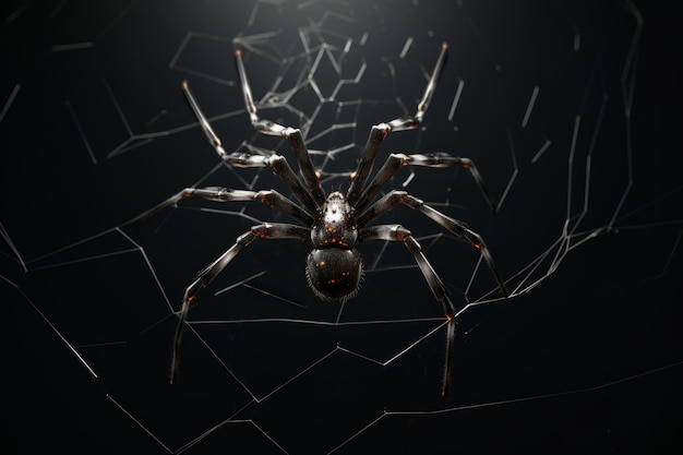 Free photo view of three-dimensional spider with legs and chelicerae