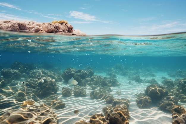 Free photo view of tropical beach landscape