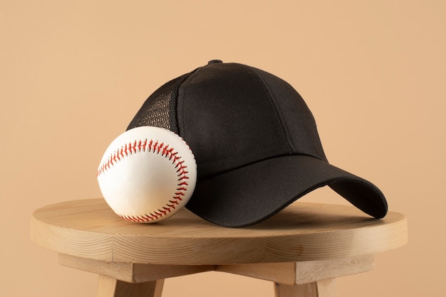 Free photo view of trucker hat with baseball